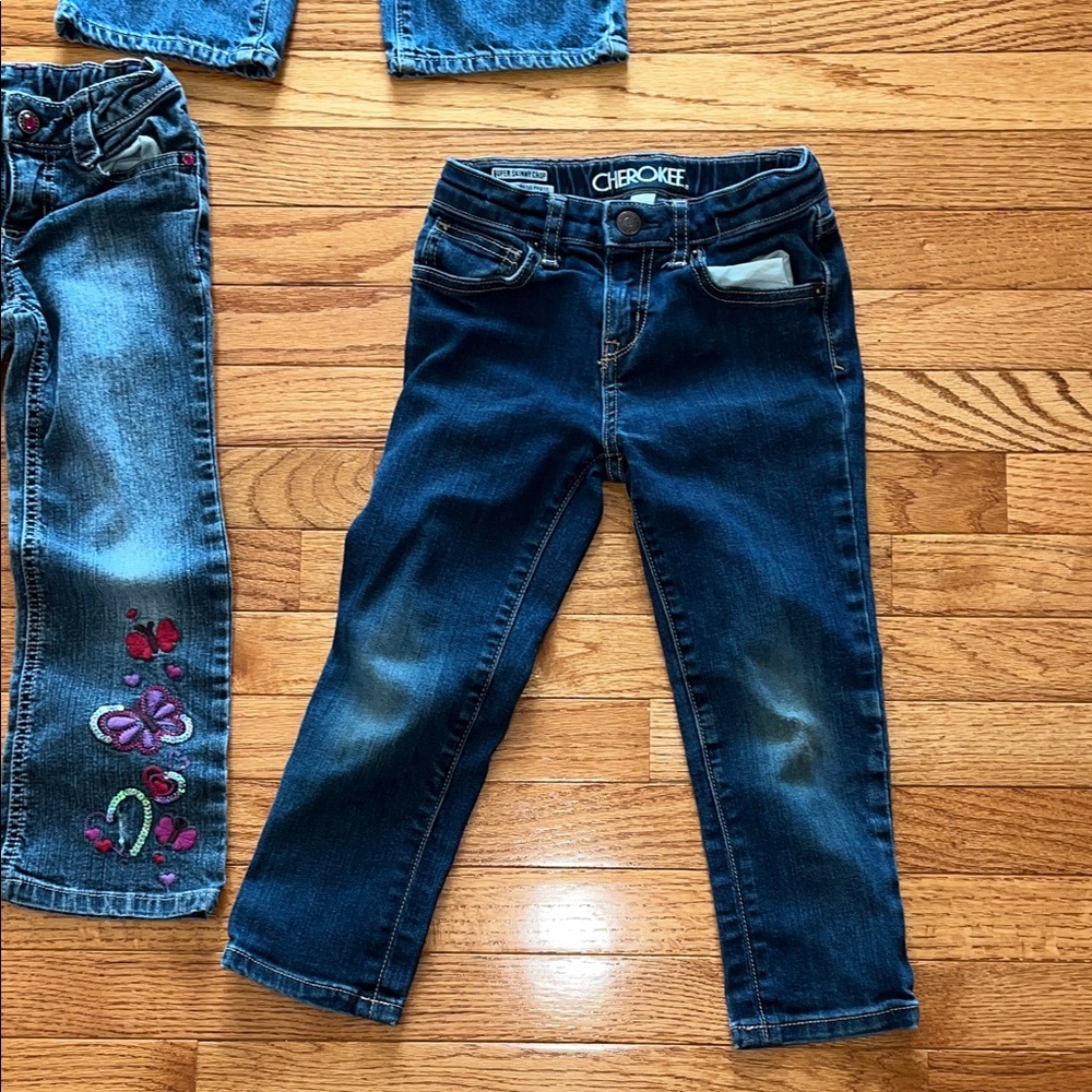 Sonoma, Old navy, & Cherokee girls Blue and Embroidered Jeans Trio - Picture 2 of 12